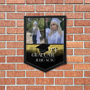 Modern Graduation Typography Script Collage Photo  Pennant