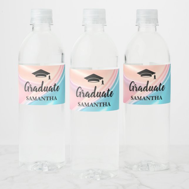 Modern  Graduation  Water Bottle Label (Bottles)