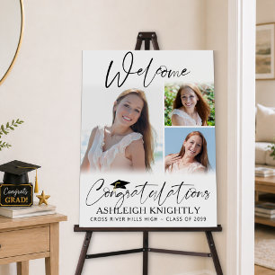 Modern Graduation Welcome 3 Photos Congratulations Foam Board