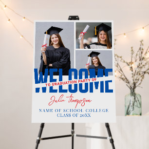 Modern Graduation Welcome 3 Photos Script Foam Board