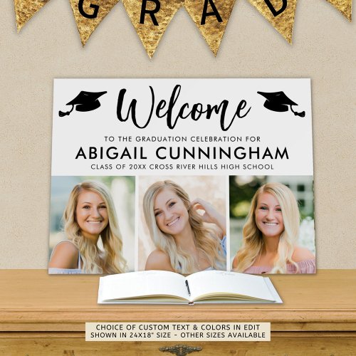 Modern Graduation Welcome 3 Photos Script Foam Board
