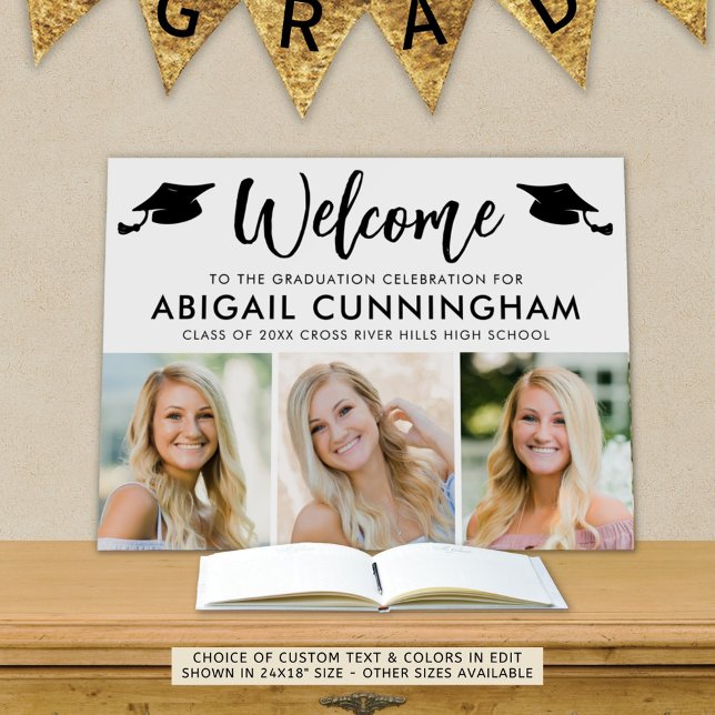 Modern Graduation Welcome 3 Photos Script Foam Board (Creator Uploaded)