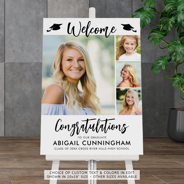 Modern Graduation Welcome 4 Photos Script Foam Board (Creator Uploaded)