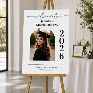 Modern Graduation Welcome Sign with Photo