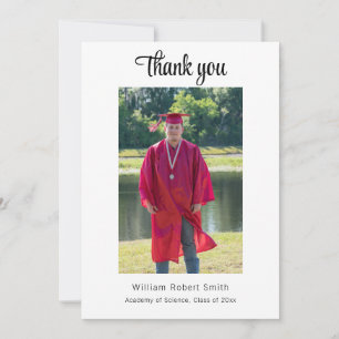 Modern Graduation with Masculine Vibe Personalize Thank You Card