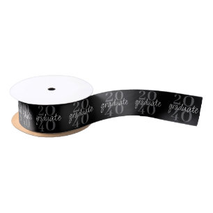Modern Graduation Year Gift Wrapping Custom Satin Ribbon