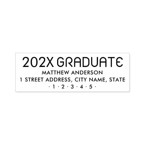 Modern graduation year graduate return address self-inking stamp