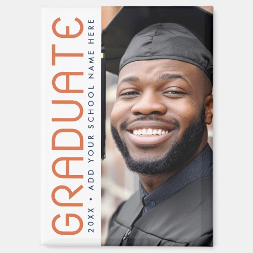 Modern graduation year photo graduate magnet
