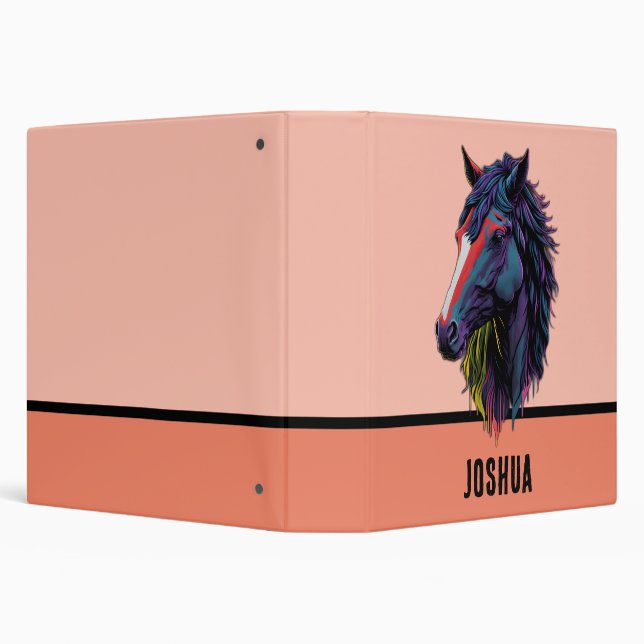 Modern Graffiti Abstract Horse  3 Ring Binder (Background)