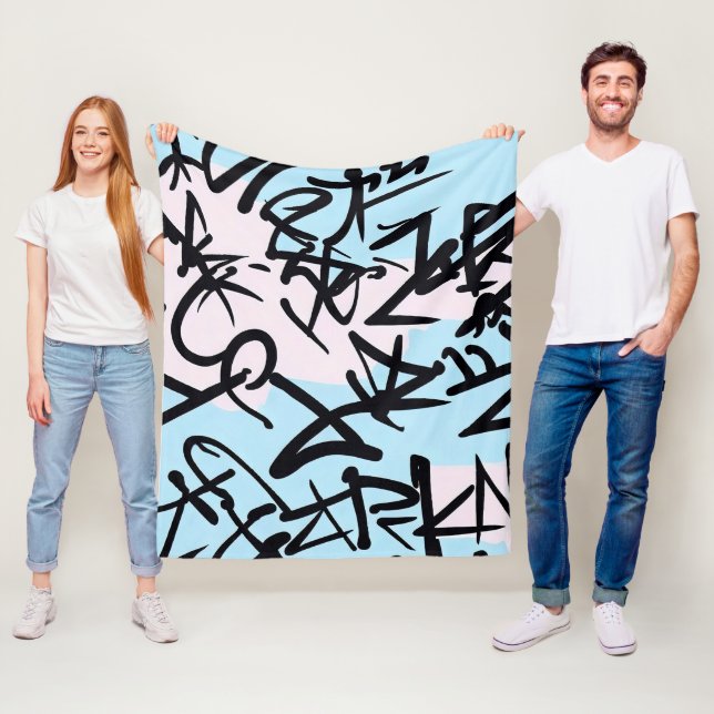 Modern Graffiti Fleece Blanket (In Situ)