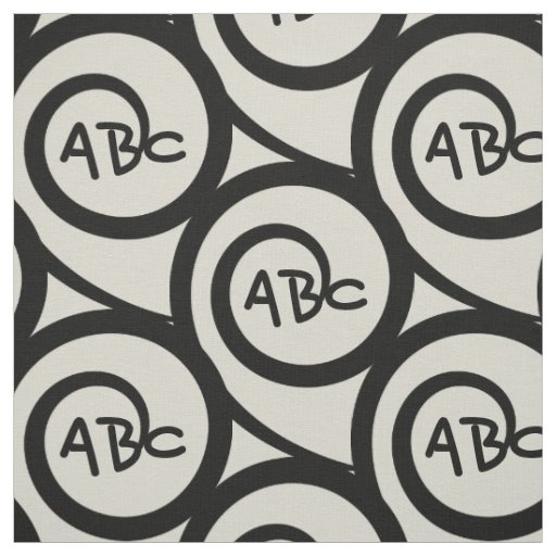 Modern Graffiti Monogram Spiral Pattern Fabric