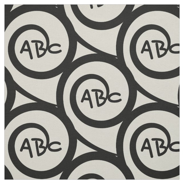 Modern Graffiti Monogram Spiral Pattern Fabric (Swatch)