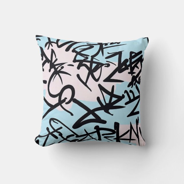 Modern Graffiti Throw Pillow (Front)