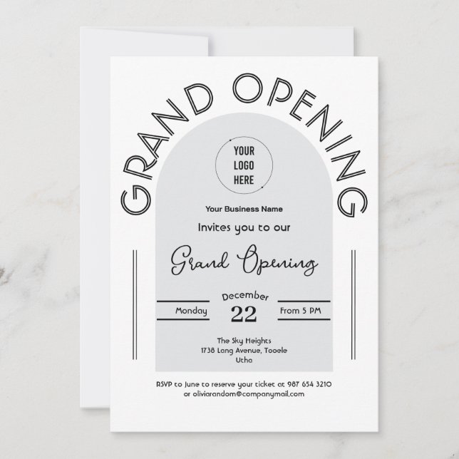Modern Grand Opening business Invitation (Front)