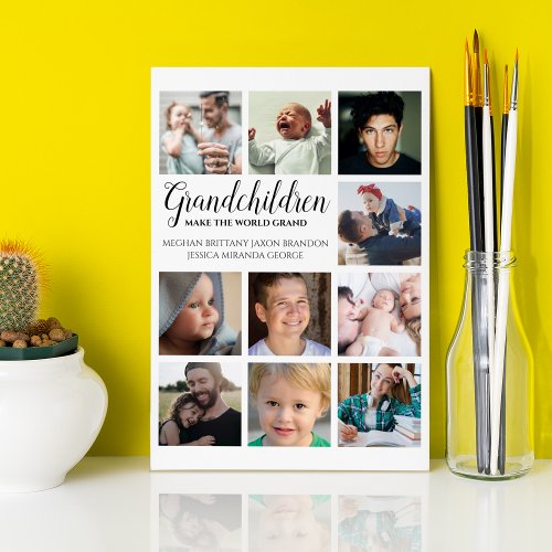 Modern  Grandchildren  Photo Collage Plaque