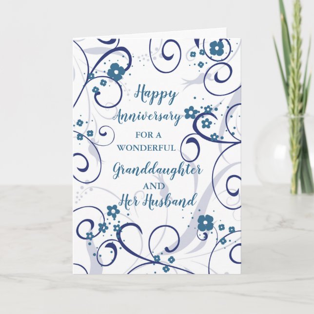Modern Granddaughter and her Husband Anniversary Card (Front)