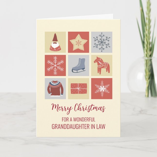 Modern Granddaughter in Law Christmas Card (Front)