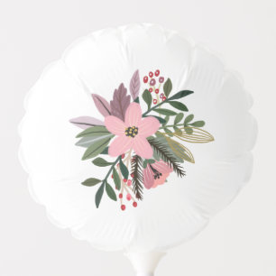 Modern Grandeur Plum and Pink Floral Balloon