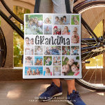 Modern Grandma 21 Photo Collage Custom Color Tote Bag<br><div class="desc">Modern Grandma 21 Photo Collage Custom Color Tote Bag. Create a photo collage tote bag for GRANDMA to show off her grandchildren utilizing this easy-to-upload photo collage template with 21 pictures in various shapes and sizes and a modern, fun typography for the title in your choice of colors for the...</div>