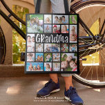 Modern Grandma 21 Photo Collage Custom Color Tote Bag<br><div class="desc">Create a modern photo collage keepsake tote bag for a grandmother utilizing this easy-to-upload template with 21 pictures of her grandchildren in various sizes and shapes and the title GRANDMA in fun, white typography on your choice of background color. Makes a meaningful gift for Grandma's birthday, Grandparents Day, Mother's Day...</div>