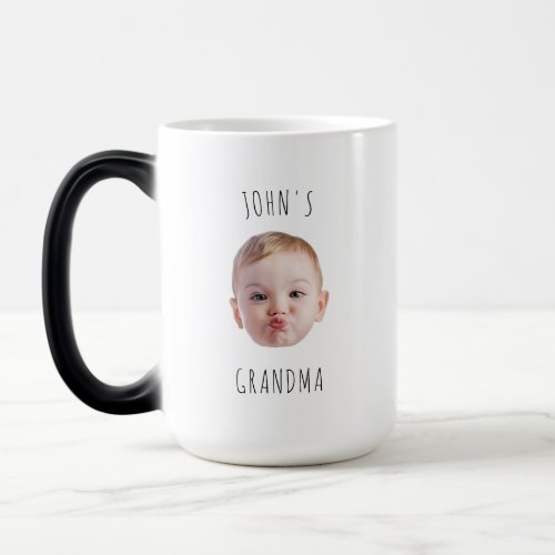 Modern Grandma Baby Face Birthday Gift For Granny  Magic Mug