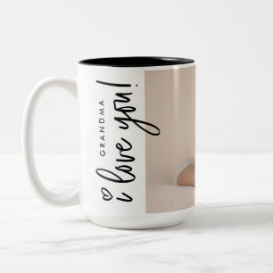 Modern Grandma I love you Photo from baby Custom Two-Tone Coffee Mug