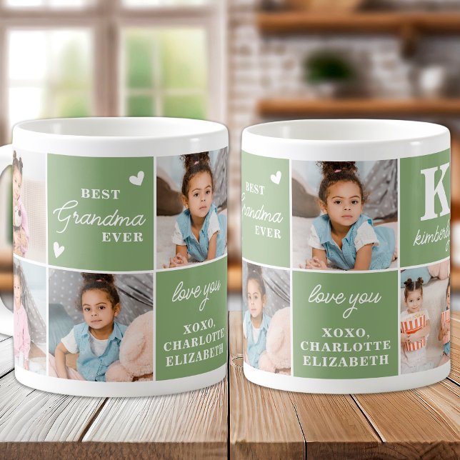 Modern GRANDMA Personalized 7 Multi Photo Coffee Mug (Creator Uploaded)