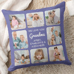 Modern Grandma Personalized 8 Photo Collage Throw Pillow<br><div class="desc">Celebrate your grandma and grandparents with a custom photo collage pillow in a modern and trendy periwinkle design. This unique grandparents pillow is the perfect gift whether its a birthday, Grandparents day or Christmas. Grandma can be changed to Nana, Grandpa, Grammy, Papa or such. We hope your special grandma pillow...</div>