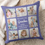 Modern Grandma Personalized 8 Photo Collage Throw Pillow