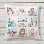 Modern Grandma Personalized 9 Photo Collage Throw Pillow<br><div class="desc">Celebrate your grandma and grandparents with a custom photo collage pillow in a modern and trendy silver gray design. This unique grandparents pillow is the perfect gift whether its a birthday, Grandparents day or Christmas. Grandma can be changed to Nana, Grandpa, Grammy, Papa or such. We hope your special grandma...</div>