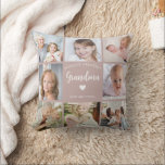 Modern Grandma Photo Collage Pink Heart Keepsake Throw Pillow<br><div class="desc">This 8-photo collage modern pink throw pillow features the heartfelt message, "World's greatest Grandma" and a simple heart. Ideal for a birthday or Christmas gift for your grandmother, this cushion can be personalized with pictures of favorite grandchildren, transforming it into a cherished keepsake to be treasured for years to come....</div>