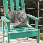 Modern Grandma Photo &amp; Quote | Custom Color Throw Pillow at Zazzle
