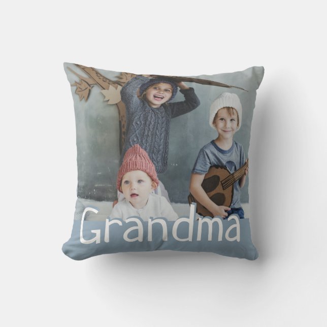 Modern Grandma Photo & Quote Cute Gift Cushion (Front)