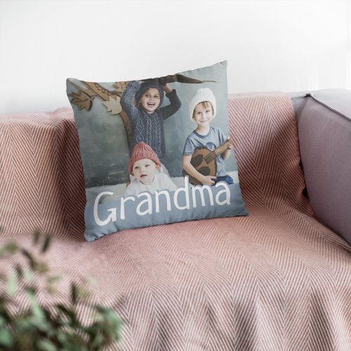 Modern Grandma Photo  Quote Cute Gift Cushion