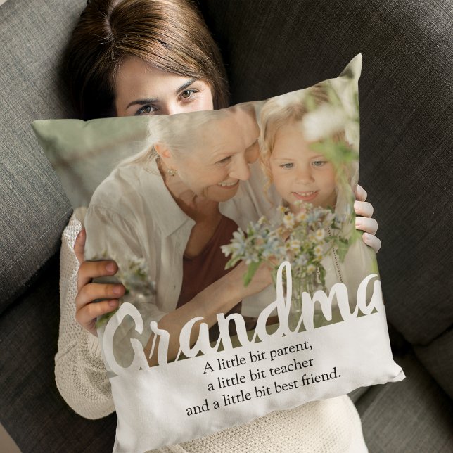 Modern | Grandma Photo Throw Pillow (Creator Uploaded)