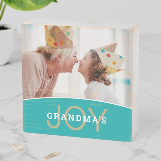 Modern Grandma's Joy Photo Wooden Box Sign (In Situ Horizontal)