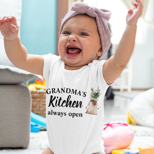 Modern Grandmas Kitchen Is Always Open Best Gift Baby Bodysuit