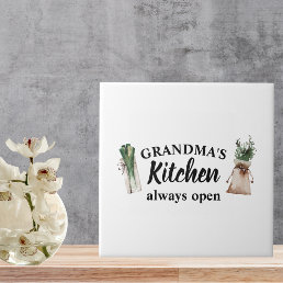 Modern Grandma&#39;s Kitchen Is Always Open Best Gift Ceramic Tile