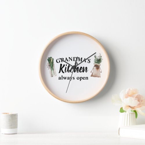 Modern Grandmas Kitchen Is Always Open Best Gift Clock