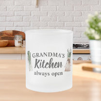 Modern Grandma's Kitchen Is Always Open Best Gift Frosted Glass Coffee Mug