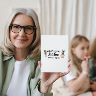 Modern Grandma's Kitchen Is Always Open Best Gift Holiday Card