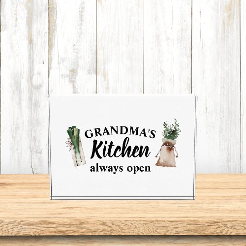 Modern Grandmas Kitchen Is Always Open Best Gift Photo Block