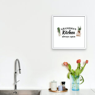 Modern Grandma's Kitchen Is Always Open Best Gift Poster