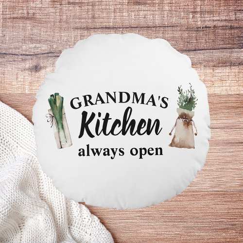 Modern Grandmas Kitchen Is Always Open Best Gift Round Pillow
