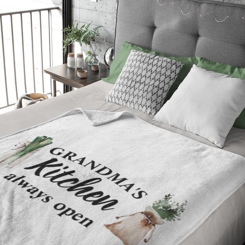 Modern Grandmas Kitchen Is Always Open Best Gift Sherpa Blanket