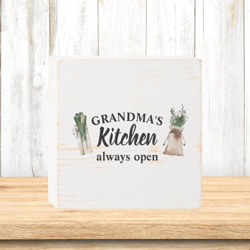 Modern Grandmas Kitchen Is Always Open Best Gift Wooden Box Sign