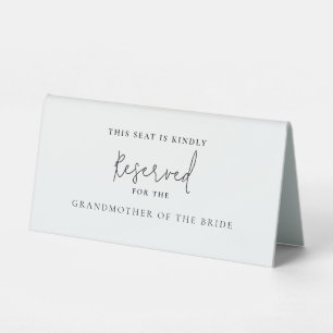 Modern GrandMother of the Groom Seating Reserved  Table Tent