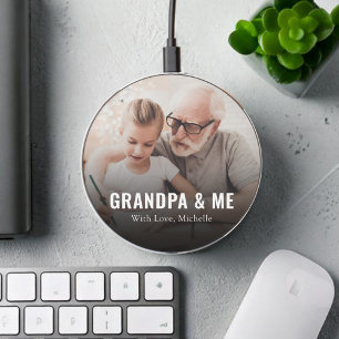 Modern Grandpa and Me Custom Wireless Charger