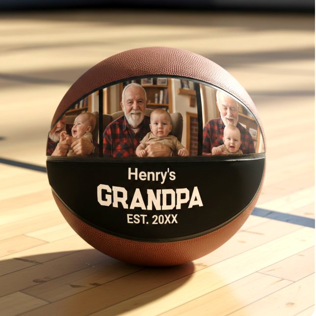 Modern Grandpa Est. Name Year 3 Photo  Basketball (Creator Uploaded)