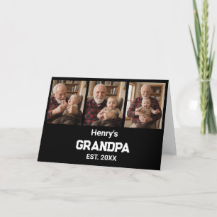 Modern Grandpa Est. Name Year 3 Photo Card
